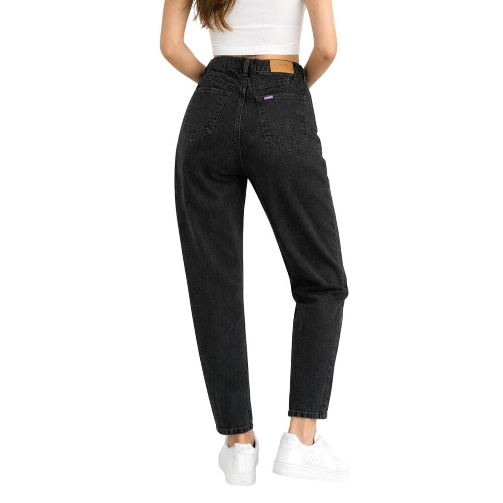 1980s Vintage Riders Black High Rise Straight Leg Jeans Tapered Mom Jeans 12